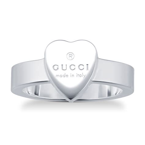 gucci hallmark sterling silver ring|heart ring with gucci trademark.